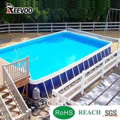 Piscină de exterior cu cadru metalic din material PVC